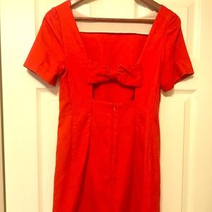 Anthropologie red shift bow dress